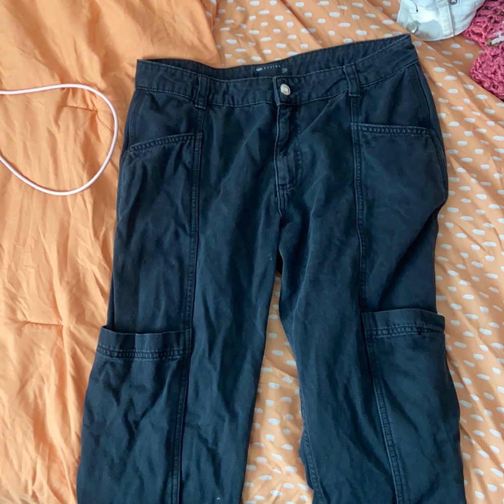 Black Utility Style Pants